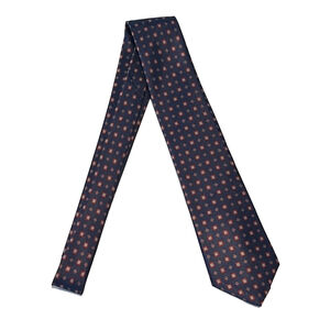 Navy and Red Geometric Tie